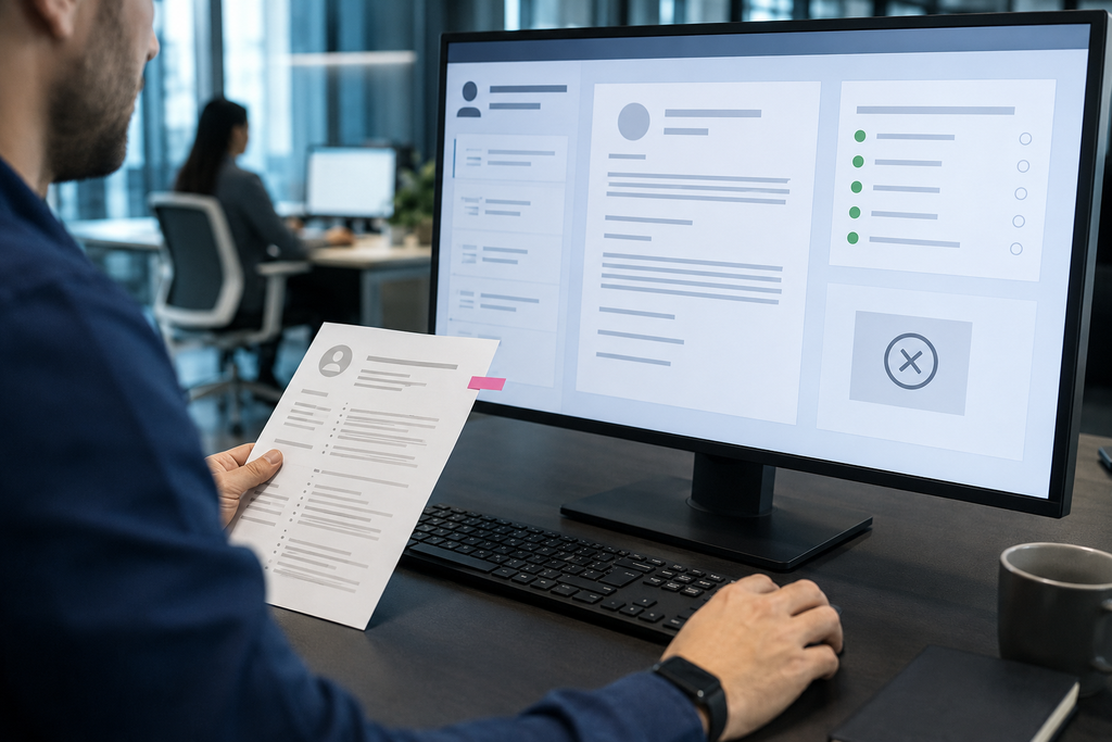Applicant tracking system screening an international CV